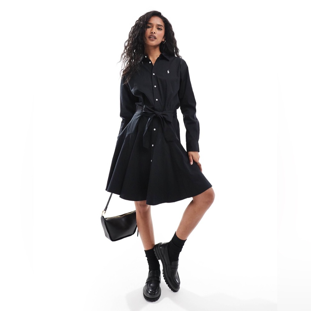Polo Ralph Lauren shirt dress with logo in black